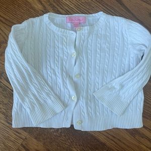Lilly Pulitzer baby white braided cardigan sweater size 6-12 months